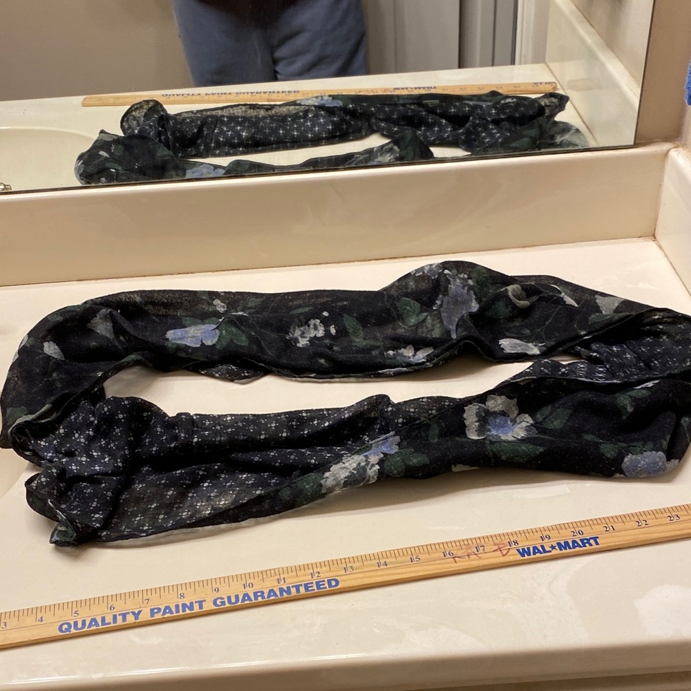 J. Jill Black Floral Scarf